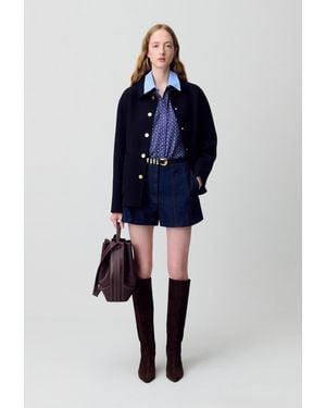 Claudie Pierlot Raw Denim Mini Skirt - Blue