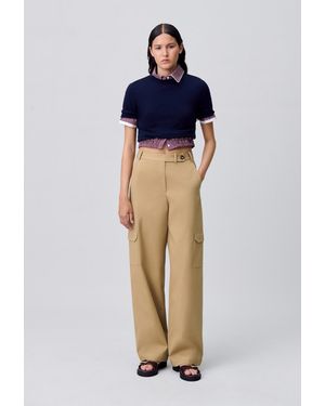 Claudie Pierlot Weite, Gerade Cargo-Hose - Blau