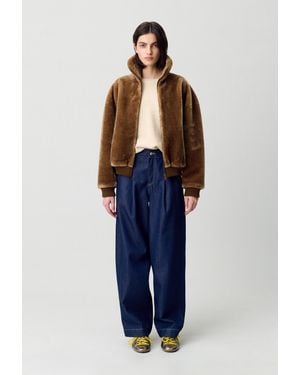 Claudie Pierlot Kunstfelljacke - Blau