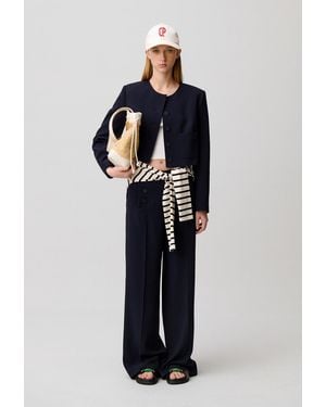 Claudie Pierlot Round Neck Jacket - Blue