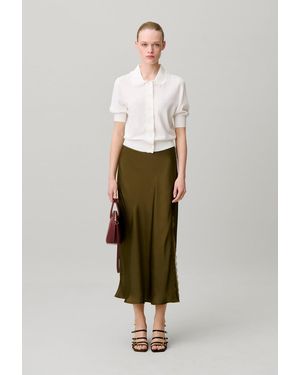 Claudie Pierlot Satin Lace Skirt - White