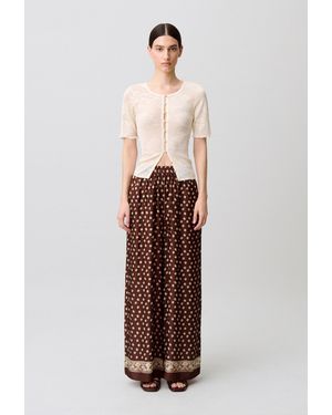 Claudie Pierlot Printed Flowy Trousers - Brown