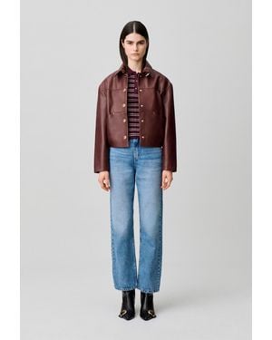 Claudie Pierlot Straight Washed Denim Jeans - Blue