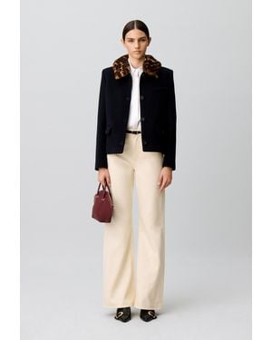 Claudie Pierlot Manteau Court Laine Mélangée - Noir