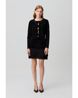 Claudie Pierlot Jupe Maille Velours - Noir