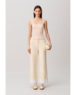 Claudie Pierlot Floral Embroidered Top - Natural