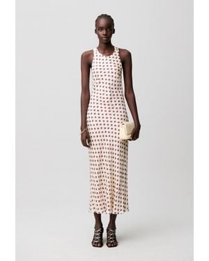 Claudie Pierlot Printed Satin Maxi Dress - White