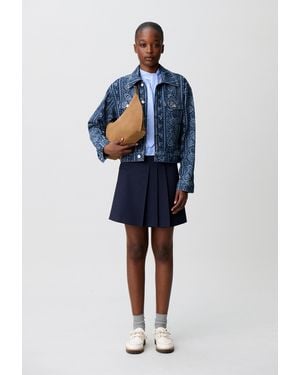 Claudie Pierlot Short Wool Blend Skirt - Blue