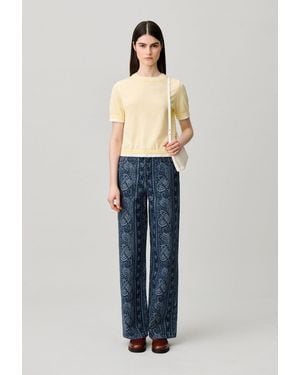 Claudie Pierlot Contrast Knit Jumper - Blue