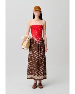 Claudie Pierlot Flowy Printed Skirt - Red