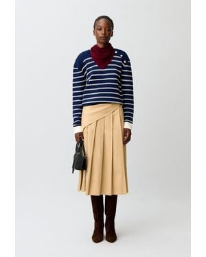 Claudie Pierlot Striped Wool Jumper - Blue