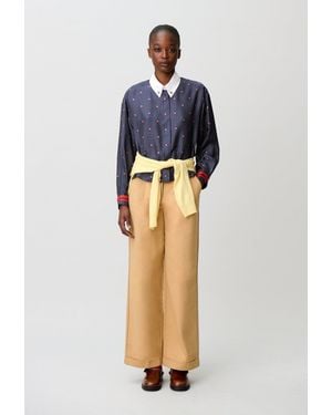 Claudie Pierlot Printed Silk Shirt - Blue