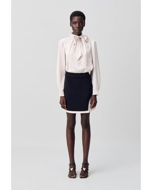 Claudie Pierlot Flowing Pussy-Bow Blouse - White
