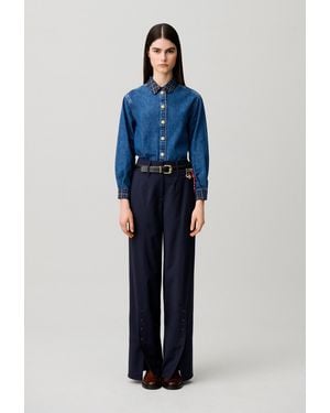 Claudie Pierlot Wool Blend Trousers - Blue