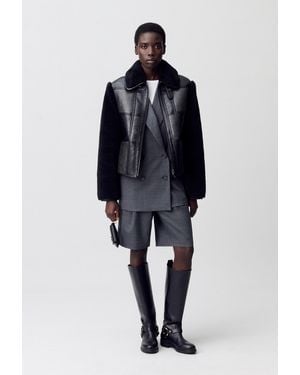 Claudie Pierlot Mixed-Material Jacket - Blue