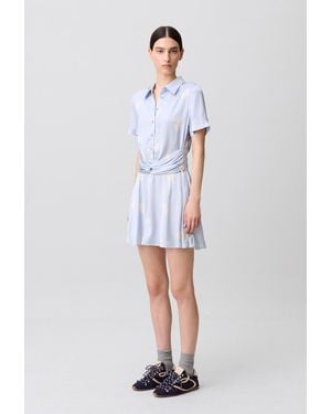 Claudie Pierlot Floral Satin Dress - Blue