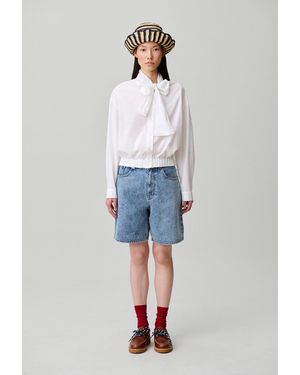 Claudie Pierlot Pussy-Bow Poplin Blouse - Blue