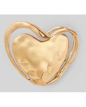 Claudie Pierlot Broche Dorée Coeur - Blanc