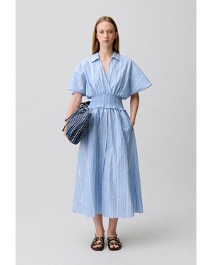 Claudie Pierlot Striped Wrap Dress - Blue