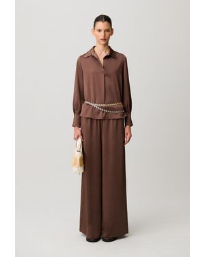 Claudie Pierlot Collared Flowy Blouse - Brown