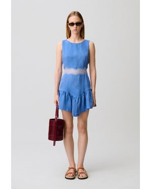 Claudie Pierlot Flowy Lace Mini Dress - Blue