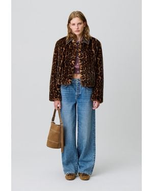 Claudie Pierlot Faux Fur Coat - Blue