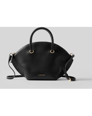 Claudie Pierlot Glattledertasche Mit Goldringen - Schwarz