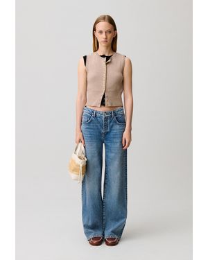 Claudie Pierlot Button-Up Knitted Top - Blue
