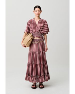 Claudie Pierlot Flowy Striped Top - Red