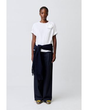 Claudie Pierlot Tonal Floral Jersey T-Shirt - White