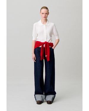 Claudie Pierlot Lace Knit Cardigan - Red