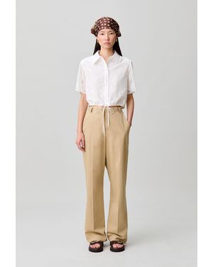 Claudie Pierlot Cropped Lace Shirt - Natural