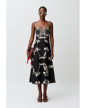 Claudie Pierlot Floral Embroidered Strappy Dress - White