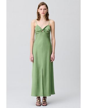Claudie Pierlot Langes Satin-Kleid - Grün