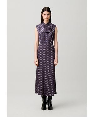 Claudie Pierlot Flowy Scarf Neck Dress - Blue