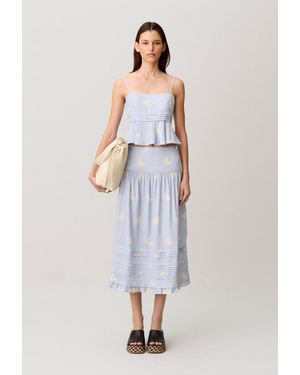 Claudie Pierlot Floral Midi Skirt - White