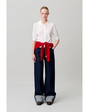 Claudie Pierlot Lace Knit Cardigan - Red