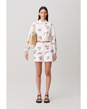 Claudie Pierlot Floral Short Shorts - White