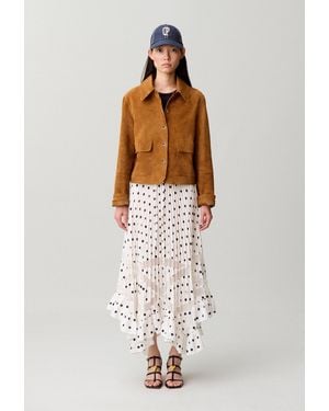 Claudie Pierlot Polka Dot Pleated Skirt - White