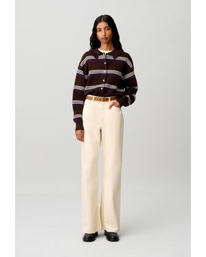 Claudie Pierlot Striped Knitted Cardigan - Black