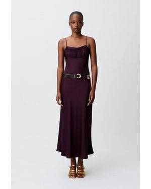 Claudie Pierlot Flowy Fringed Satin Dress - Red