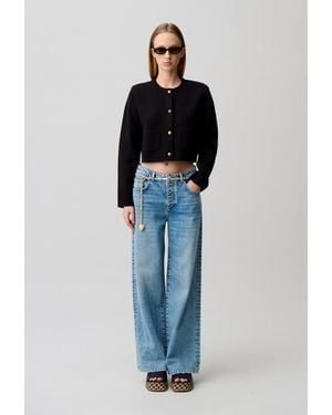 Claudie Pierlot Wide-Leg Washed Denim Jeans - Blue