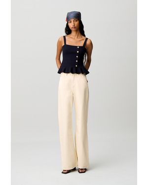 Claudie Pierlot Ruffled Knitted Top - Blue
