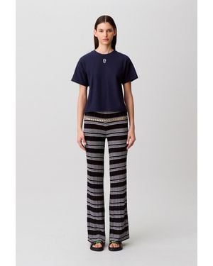 Claudie Pierlot Embroidered Cotton T-Shirt - Blue