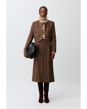 Claudie Pierlot Veste Droite À Carreaux - Marron