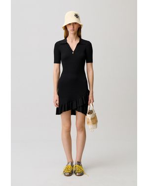 Claudie Pierlot Shirt Collar Knit Dress - Black
