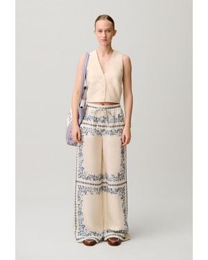 Claudie Pierlot Pantalon Fluide Lin - Neutre