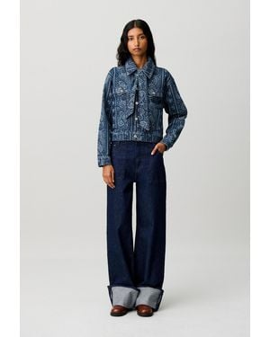 Claudie Pierlot Printed Denim Jacket - Blue