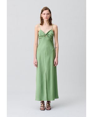 Claudie Pierlot Satin Maxi Dress - Green