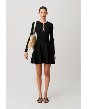 Claudie Pierlot Short Knitted Dress With Knots - Blue